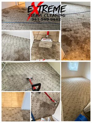 Stain removal  before and after from Carpet Palemtto Fl